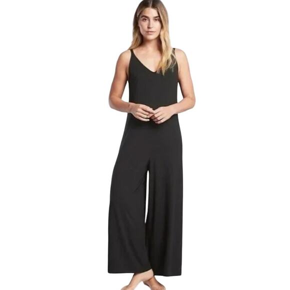 Athleta Pants - Athleta Nighttime Bliss Sleep V Neck Romper Black Size Small